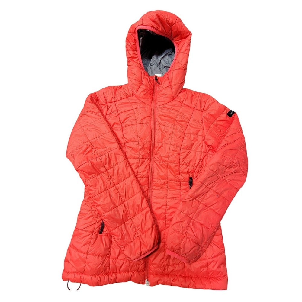EUC Decathlon Forclaz Down Puffer Jacket‎ Coat Red Hooded Women's Size XS